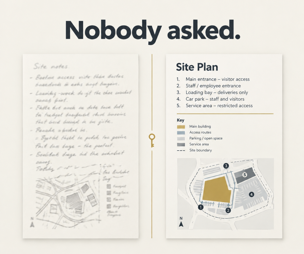 Image of a site map, left side blurred, right side clear and eligible